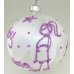 Χριστουγεννιάτικη Χειροποίητη Γυάλινη Μπάλα "Baby Ιs Coming", Ροζ (10cm)